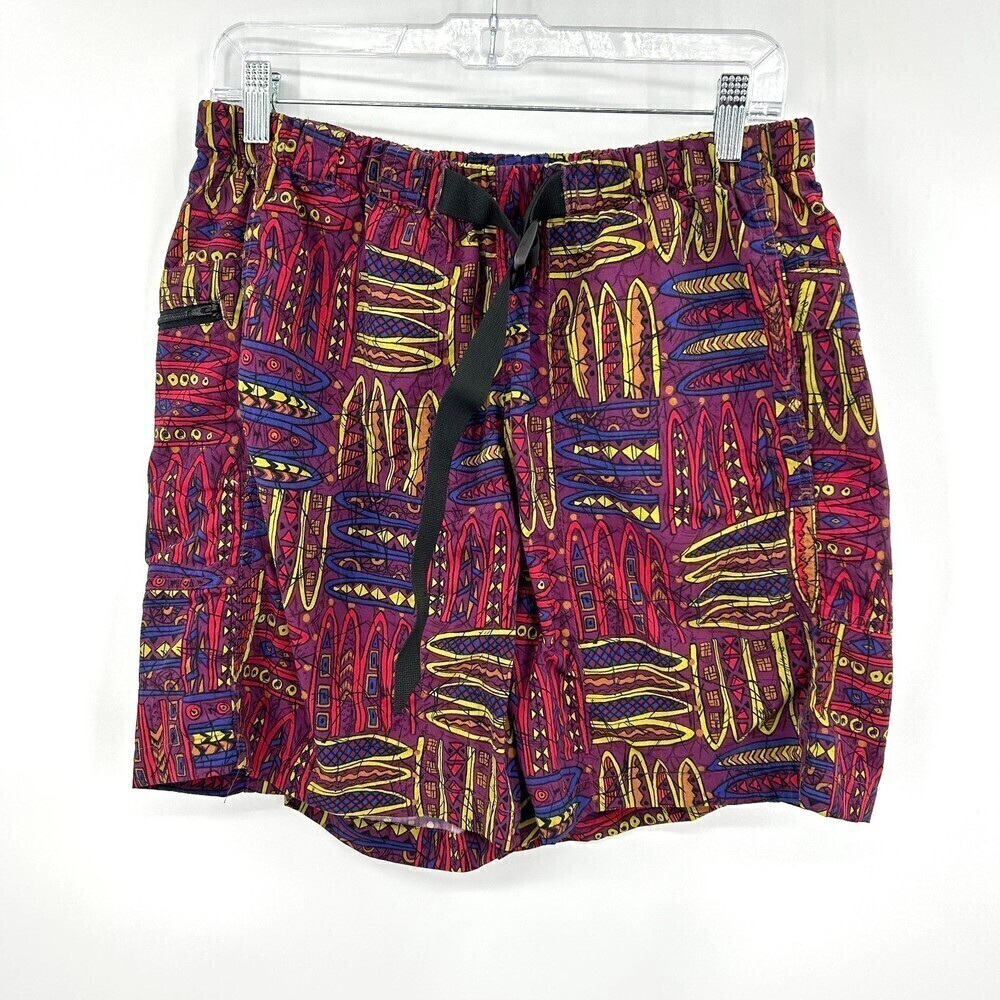 THE NORTH FACE Women's Purple Yellow Retro Nylon Hiking Board Shorts Size Large